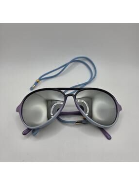 Vintage Chalet I SKI Sunglasses Purple Blue Ombre Mirrored Lenses Aviator Japan